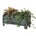 Invernaculo Outdoor Living Butterfly Rectangle Plant Stand, Flower Planting Pot, Antique Green IN2641890